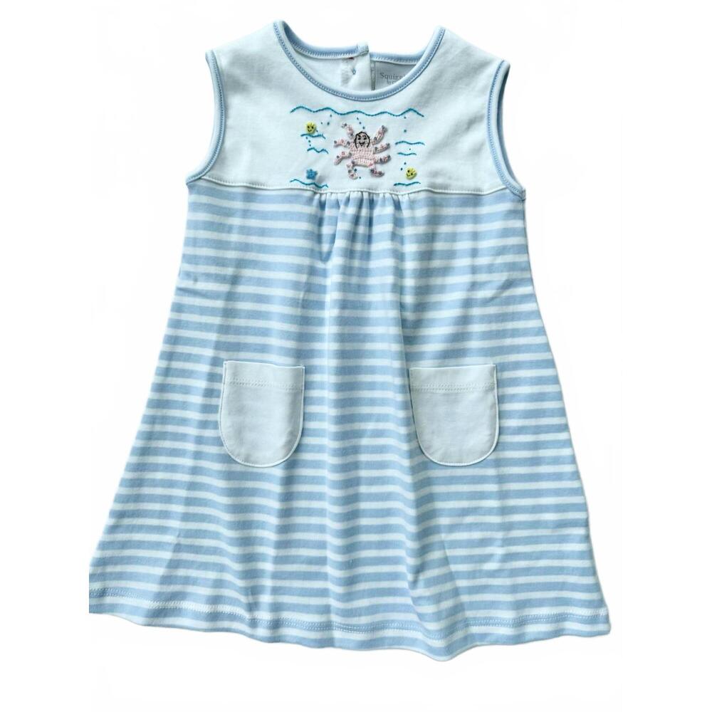 NEW SQUIGGLES girls angel sleeve dress in pink octopus